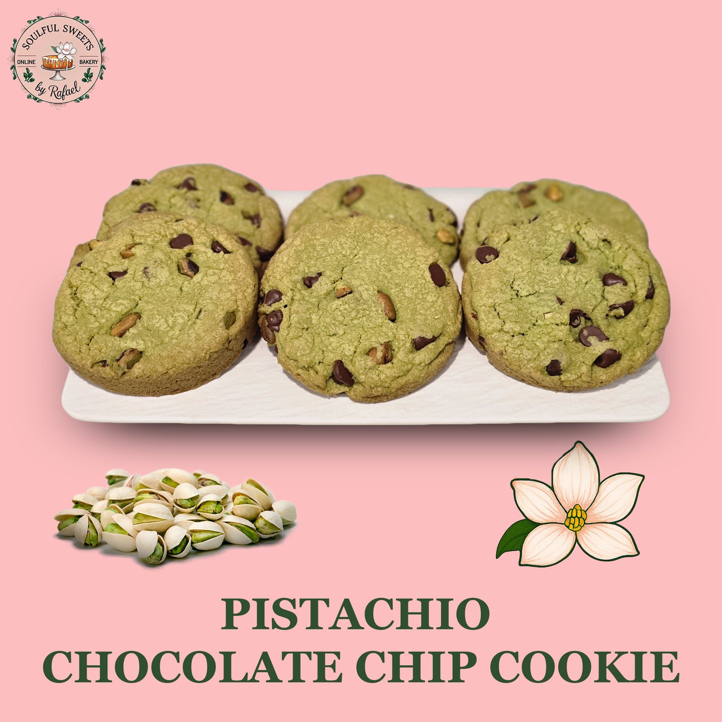 Pistachio Chocolate Chip Cookies