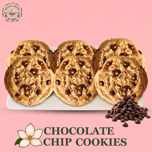 Soulful Sweets by Rafael gluten-free keto chocolate chip cookies with almond flour on a white platter